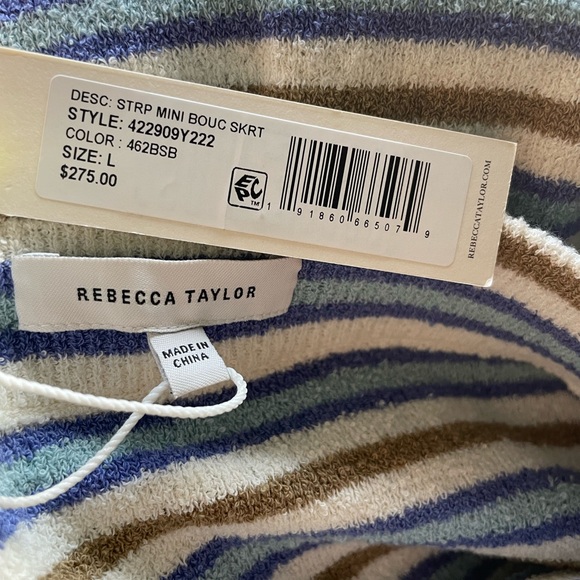 Rebecca Taylor NWT striped boucle pull on skirt - Picture 3 of 3